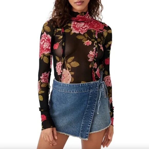 Free People Charlie Printed Mesh Top - Picture 1 of 7